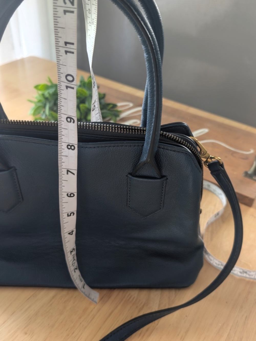 Fossil Lana Navy Leather Satchel Handbag - Picture 14 of 14